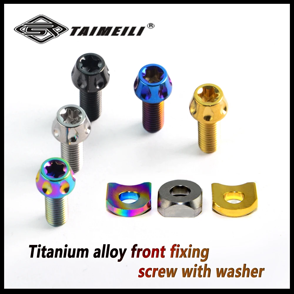 High-Performance Titanium Alloy Curved Washer with Screws for Bicycle Front Variable Speed Fixing