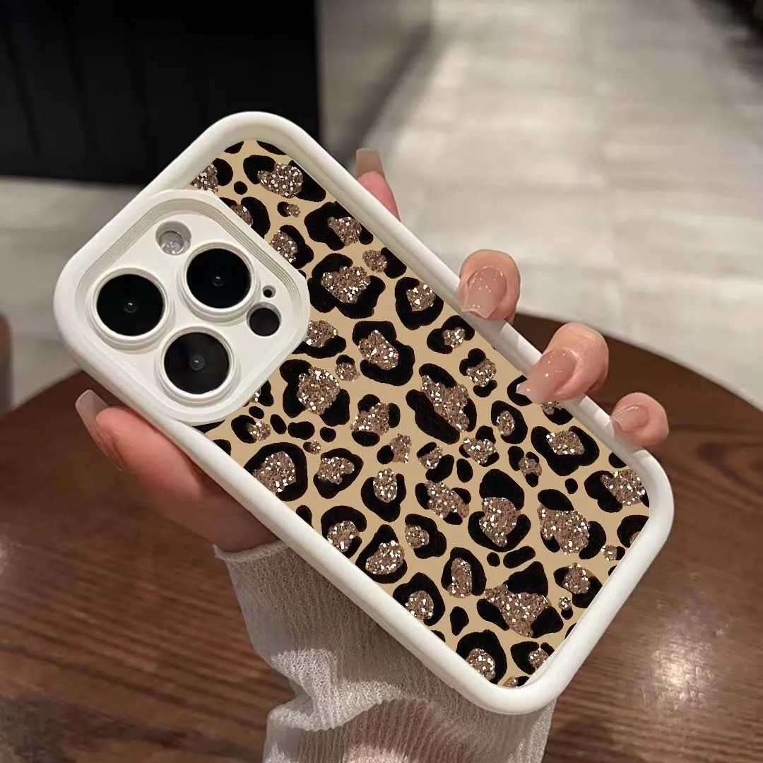 Luxury Glitter Golden Leopard Print Silicone Case