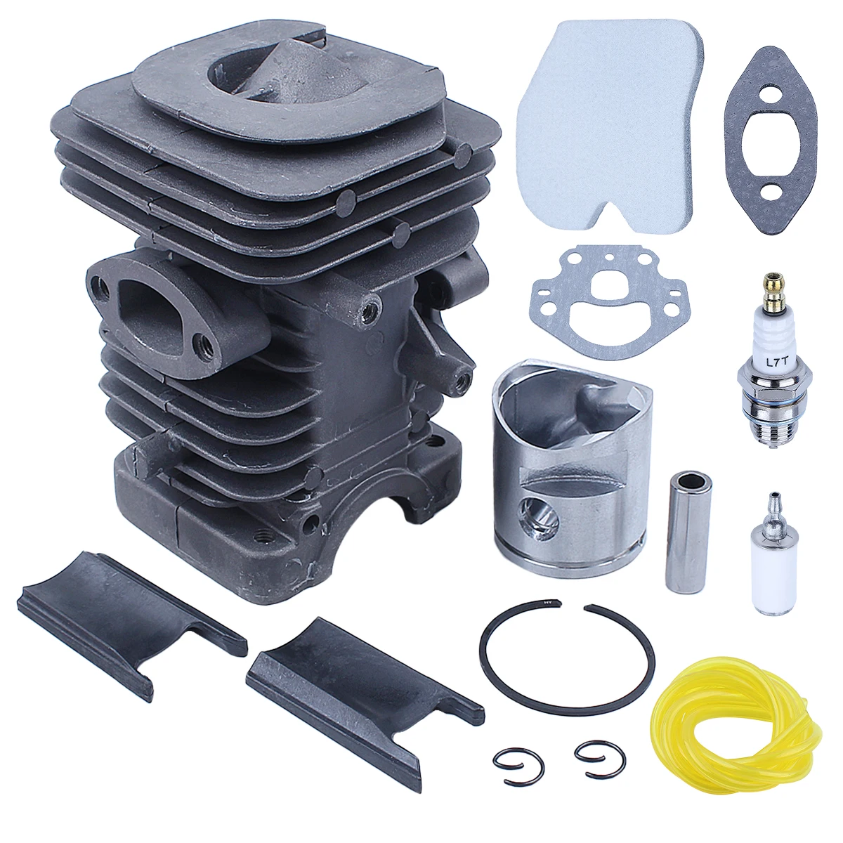 39mm Cylinder Piston Bearing Kit For Husqvarna 240 236 235 236E 240E Chainsaw 545050417 Carb Muffler Gasket Air Fuel Filter Line 6