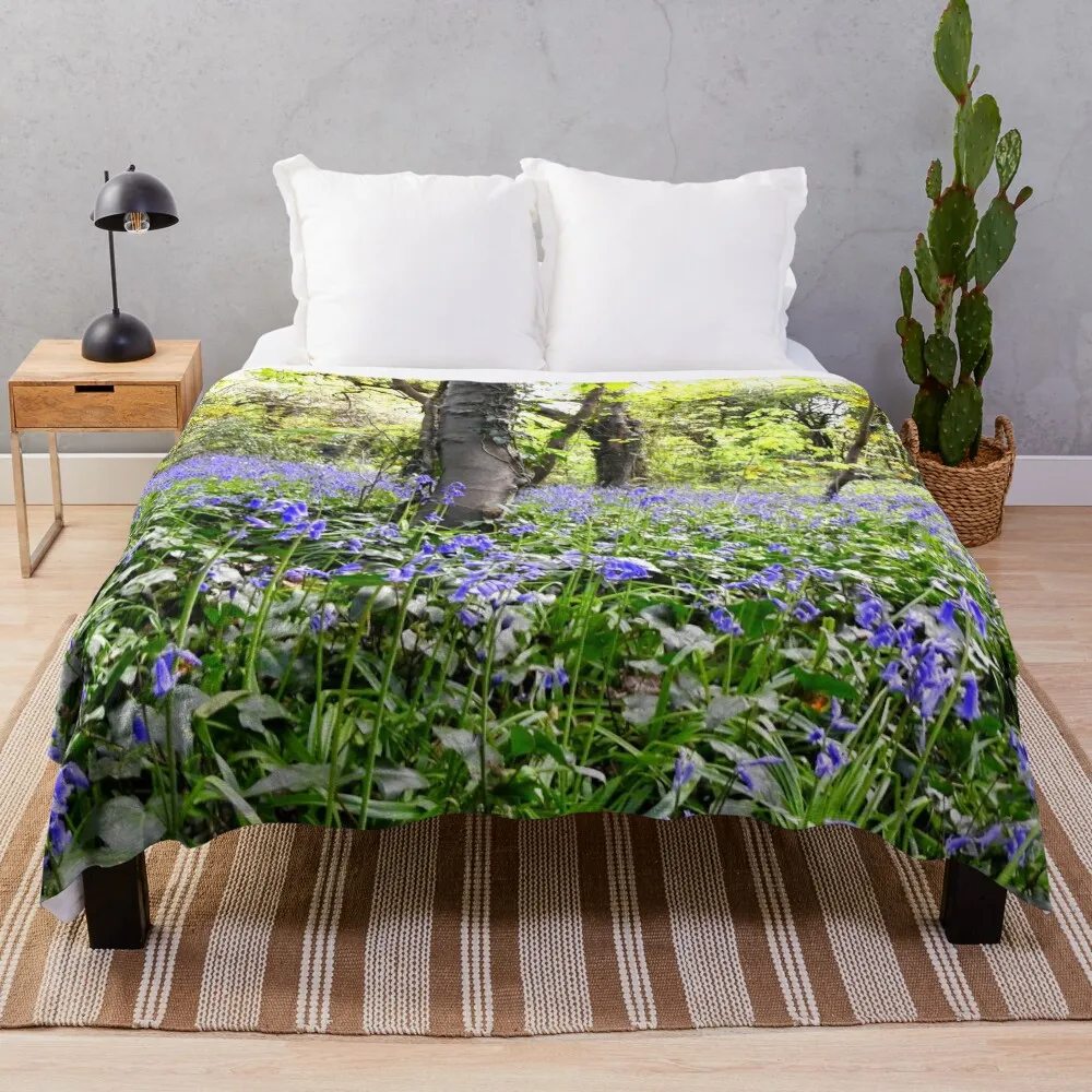 

Kemnal Bluebells Throw Blanket for winter Luxury Designer Shaggy Blankets