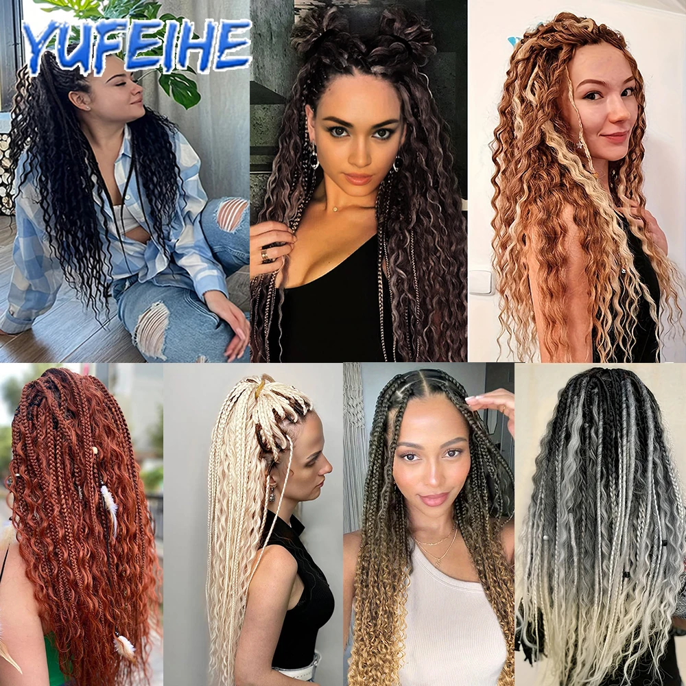 Hippie Style Boho Wavy dreadads Double Ended Dreadlock Extensions 24  pollici sintetico Curly Ends treccia fatta a mano In Dreadlock - AliExpress, image size:1000x1000