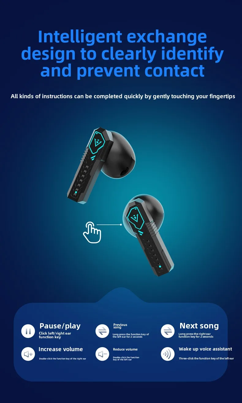 Cool mecha wind in-ear super long battery life game e-sports high sound quality