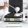 Classic waffle iron, dishwasher safe board, adjustable shadow/shrink control, no spills, easy to clean breakfast, black 3