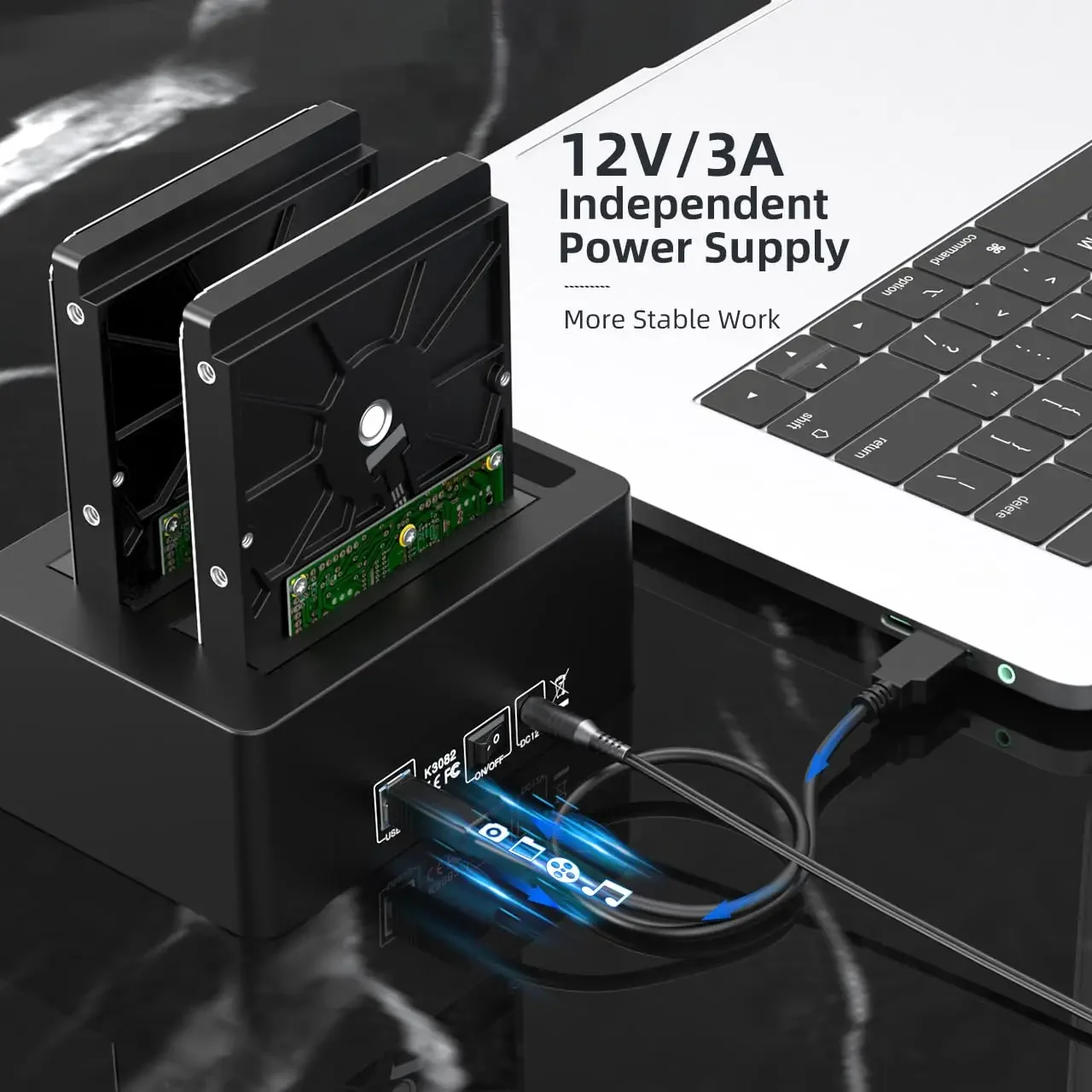 Maiwo-dual-bay Hard Drive Dock Expansão com Clonagem Offline Suporta Expansão Hub Usb 3.0 Sata Hdd 2.5 3.5 - Imagem 3