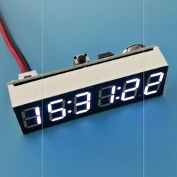 Compact LED Digital Clock with Power - Off Memory and Adjustable Brightness (WHITE)