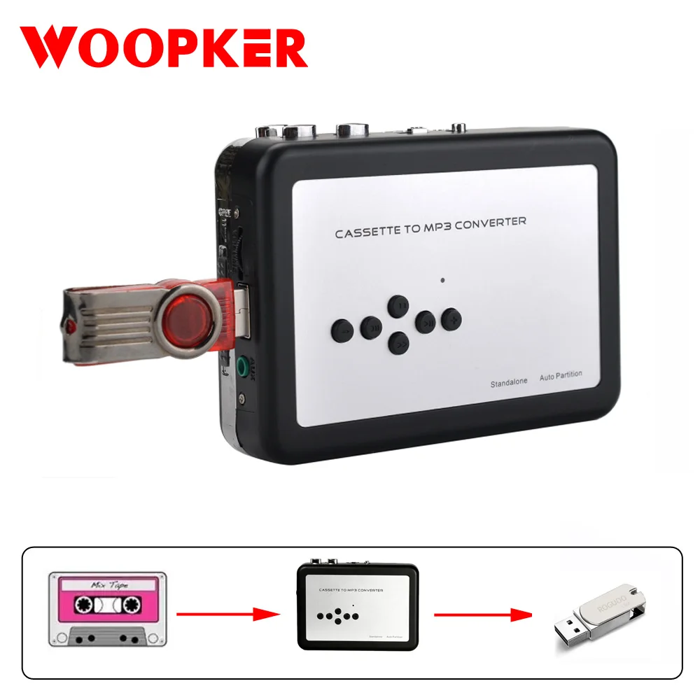 Cassette Tape Recorder Player Tapes to MP3 Digital Converter Save to USB Flash Drive Directly cassette player,music digitizer player