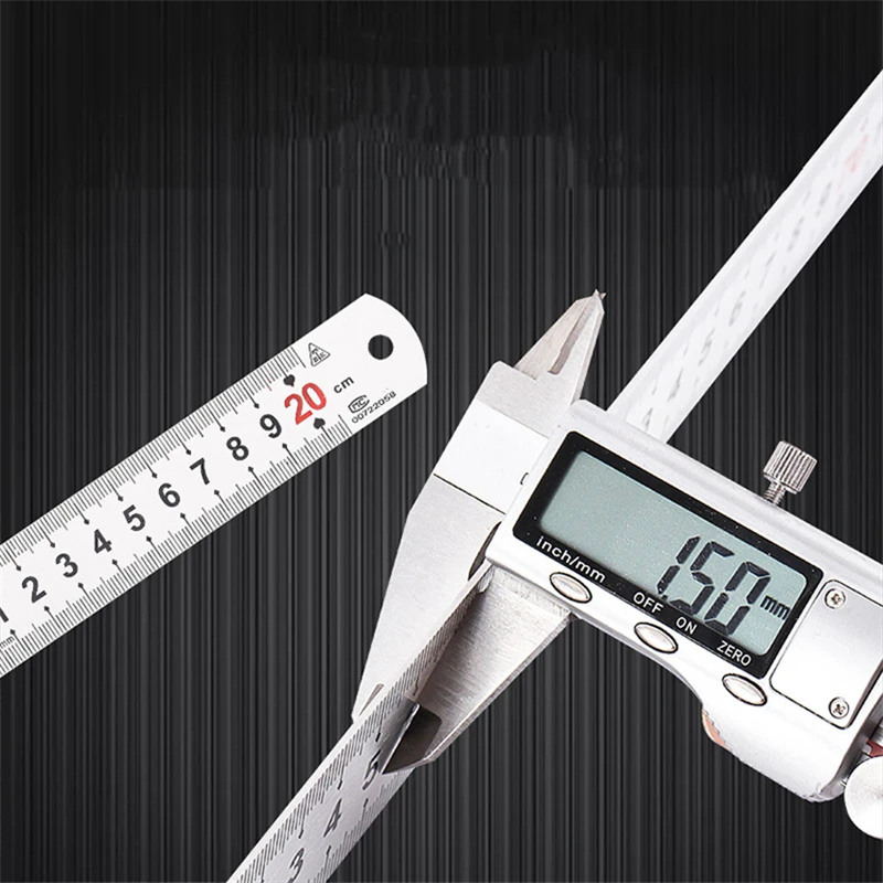 1pcs Straightedge Double Side Scale Metal Ruler High Quality Stainless  Steel Woodworking Drawing Measuring Tools 0