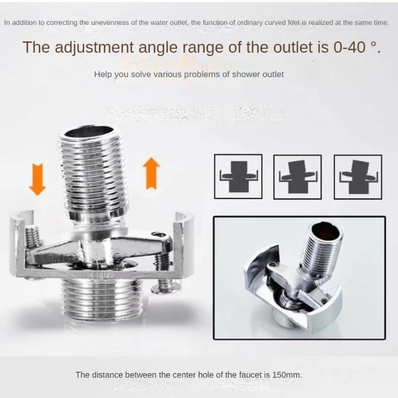 Faucet Accessories Universal curved foot shower faucet installation accessories lengthened adjustable angle shower valve universal curved foot