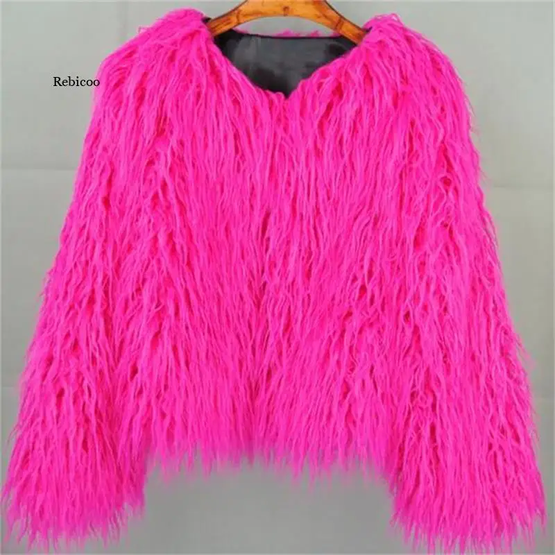 

Пальто из искусственного меха женское, разноцветное, из овечьей кожи, зимнее