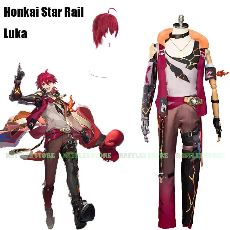 

Костюм для косплея «Звезда рельса» Honkai, искусственный костюм из аниме «парик», костюм с красными волосами луки для мужчин и женщин, модная одежда для косплея