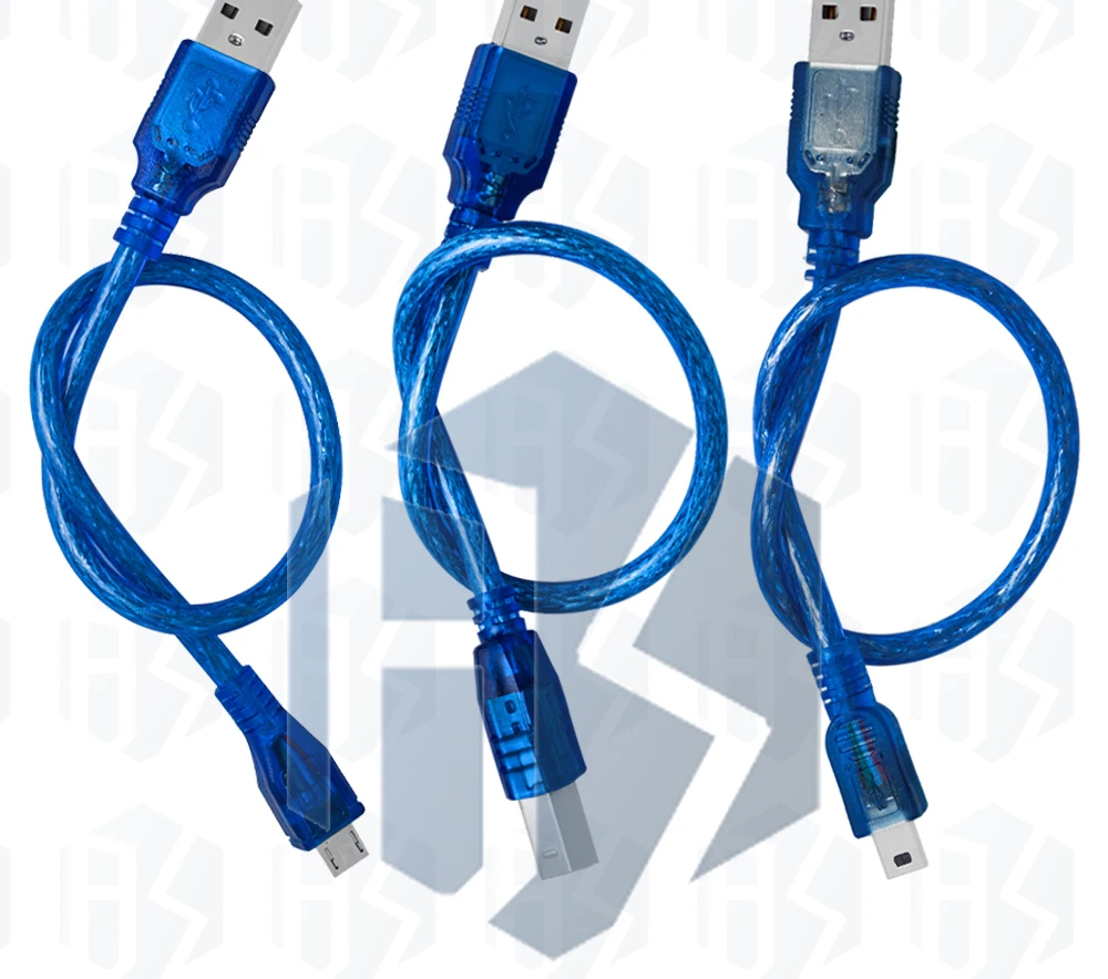 EGBO 30cm Typ-C Mini Micro USB-B USB Transparentes Blaues Kabel mit Stabiler Übertragung, PVC-Kunststoff, Verzinntes Kupfer, Datenübertragung – Detail 10