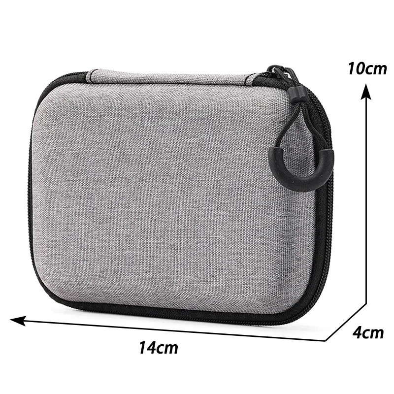 Compact Grey Digital Accessory Organizer - Shockproof Protective Storage Case