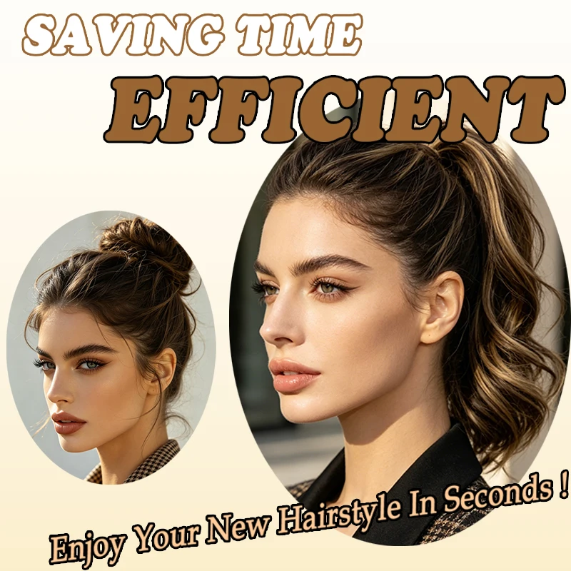 Extension per capelli sintetici a coda di cavallo ricci corti da 12 pollici con clip a griffe, facili da indossare per uso quotidiano da donna - immagine 6