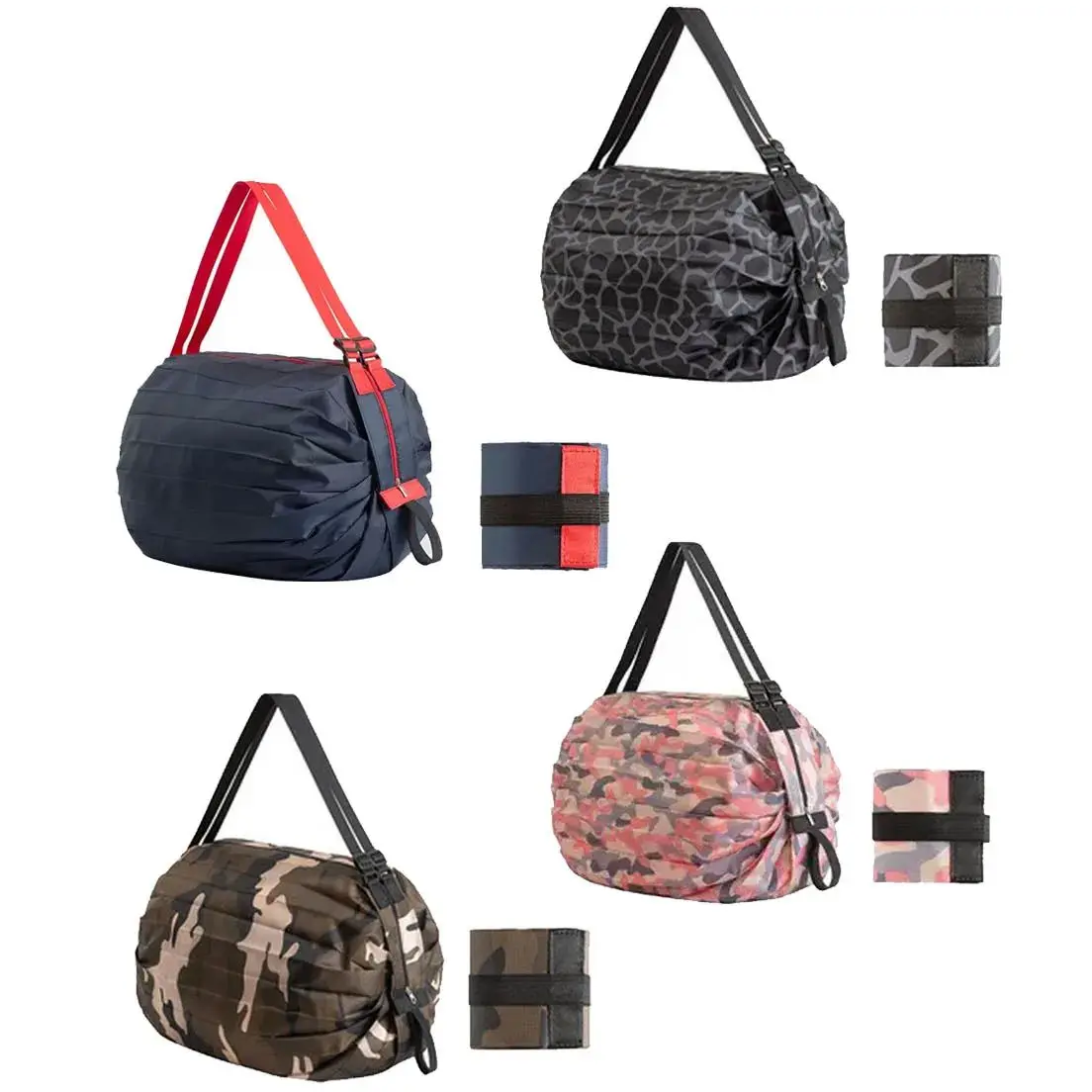 Foldable Storage Bag With Handle Portable Travel Camouflage Handbags Large Capacity Shopping Bag