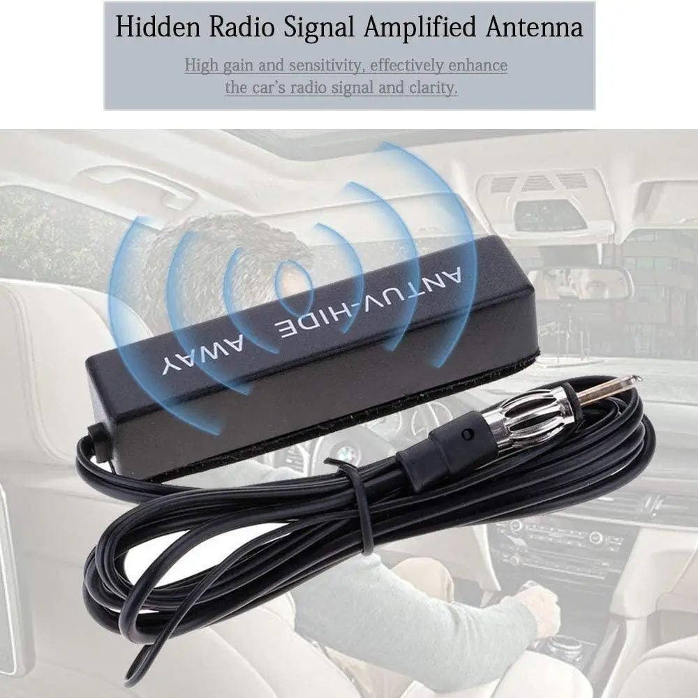 Universal Car Hidden Amplifying Antenna 12v Electronic Fm/am Radio