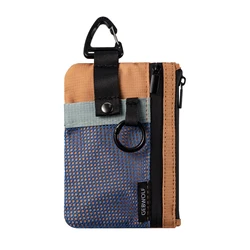 Compact RFID - Blocking Wallet with Zippered Coin Pouch, ID Window & Keychain Lanyard (Orange)