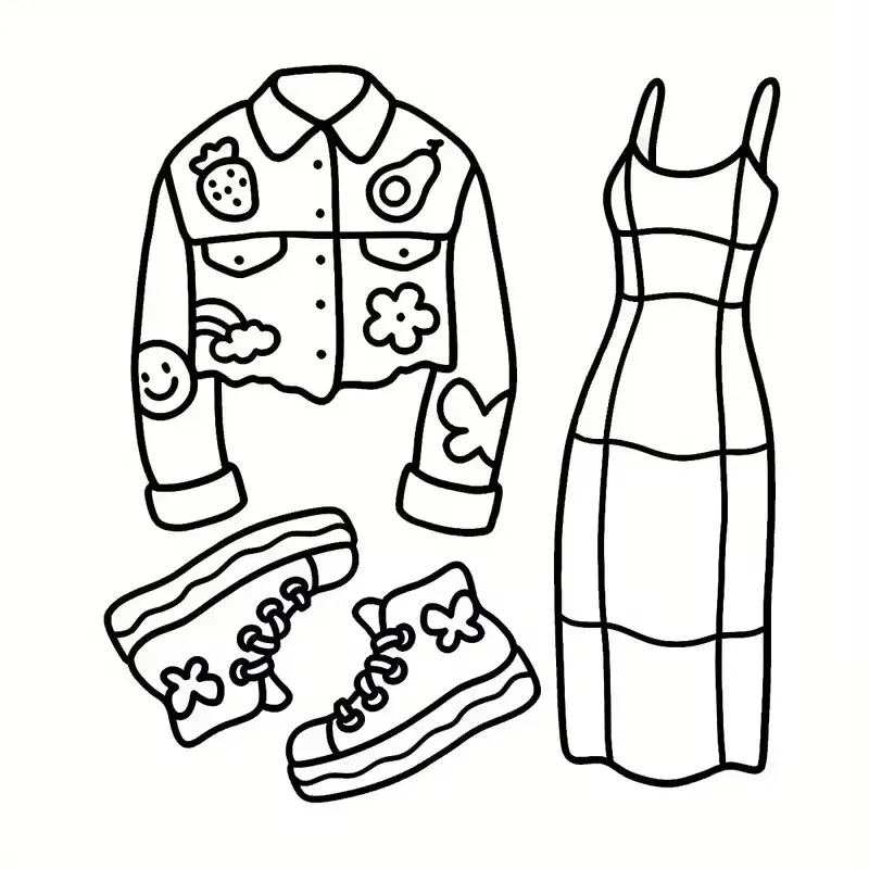 Fashion Vibes Bold & Easy Coloring Book for Adults and Teens - 22 Pages, Mixed Color Paper, Stress Relief, Emotional Release 4