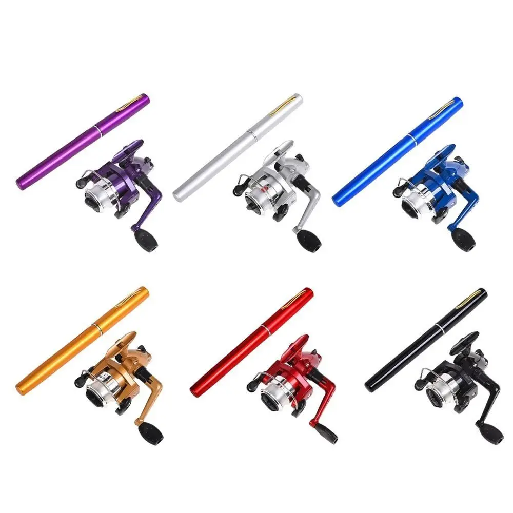 Portable Pen Style Fishing Rod Spinning Ultra Short Mini Fishing Pole Convenient Hard Fishing Hand Pole River Pond