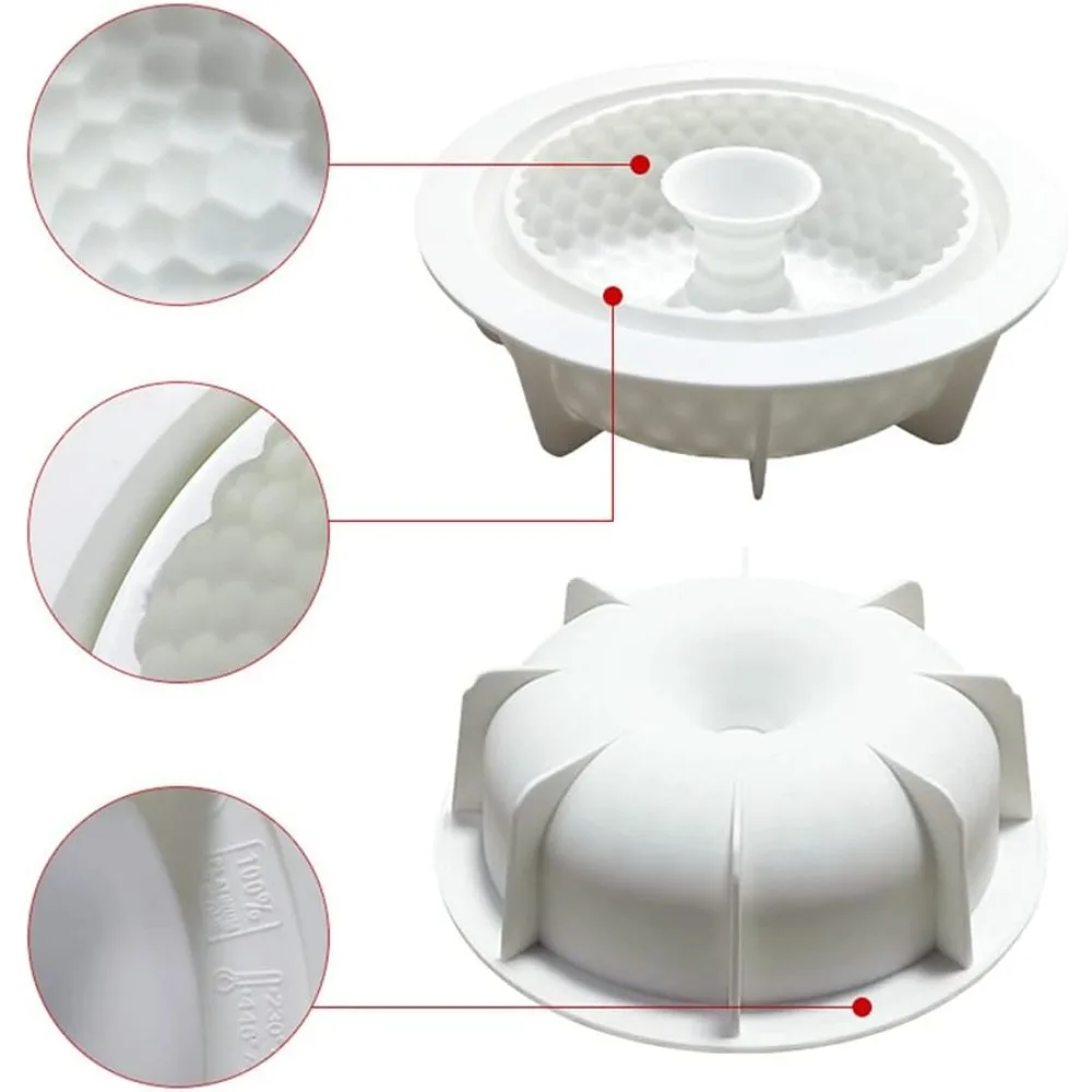 قالب سيليكون مستدير قوالب حلوى فرنسية غير لاصقة يم...