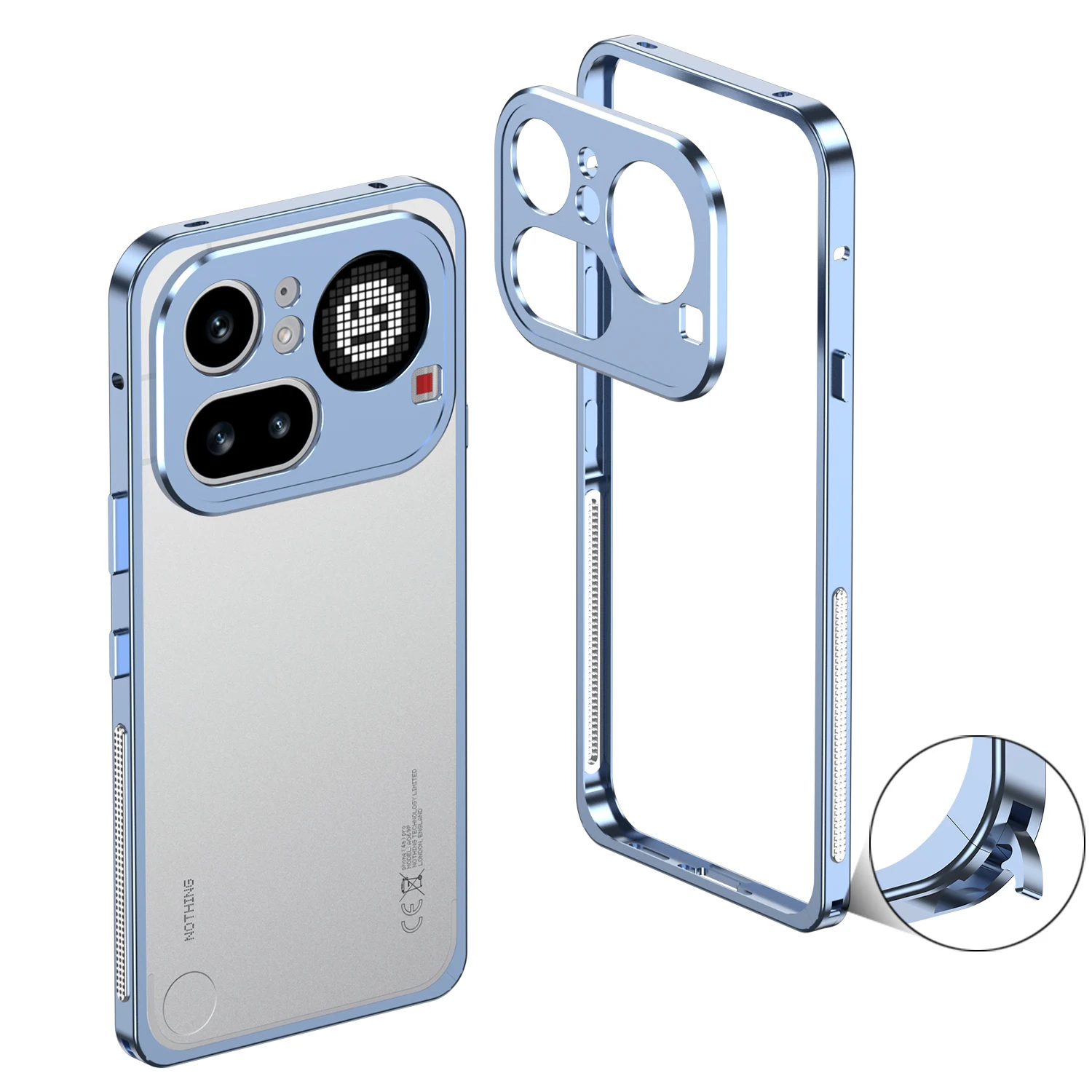 Seahorse Buckle Aluminum Alloy Frame Phone Case Cover