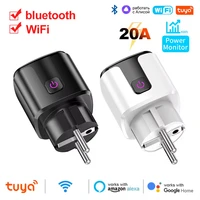 WiFi 20A Socket With Power Monitoring Tuya Smart EU Plug Timer Child Lock Outlet Google Home Alice SmartThings Alexa