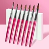 Rose Gold  Acrylic Nail Brush 3D Pure Handmade Nail Brushes For Acrylic Application Professional Nylon Nail Art Brush Set 1