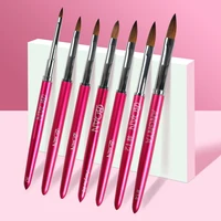 Rose Gold  Acrylic Nail Brush 3D Pure Handmade Nail Brushes For Acrylic Application Professional Nylon Nail Art Brush Set 1