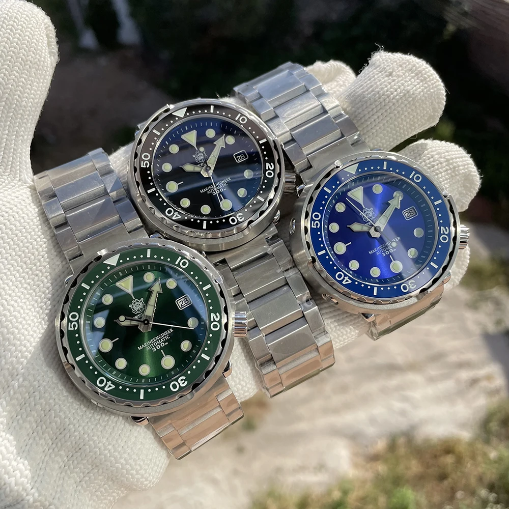 Steeldive SD1975  New Arrival 2021 Blue Hole Rubber Band Stainless Steel 316L Big Size Men Watch Automatic Tuna Can Diver Watch 5