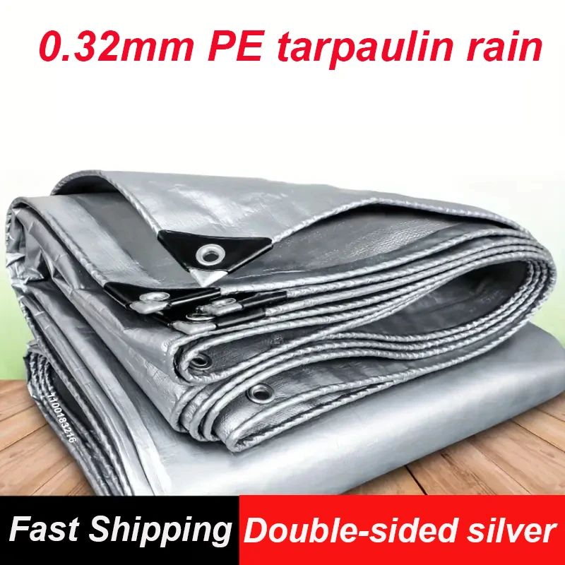 PE 0.32 mm tarpaulin rainproof cloth outdoor awning garden plant shed truck awning waterproof sunshade sail pet dog house cover Sun Shade Sail Waterproof Tarpaulin Waterproof Tarp Tarpaulin Rain Cover Ultralight Tarp
