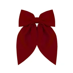 Elegant Double - Sided Satin Bow Hair Clip - Versatile Small Accessory (Wine Red)