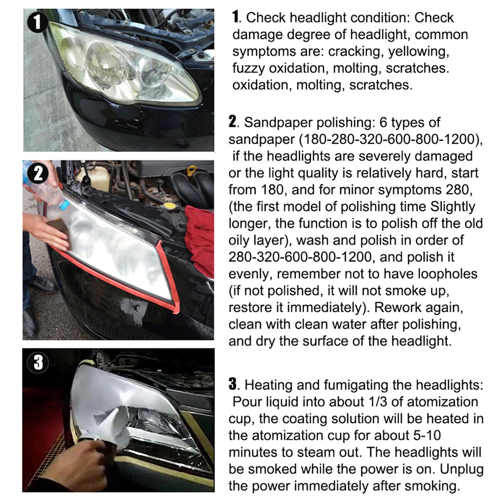 

Car Headlight Polish Repair Kit Headlight Clean Polishing Kit Automotive Headlight Restoration Headlight Repair Tool Kit