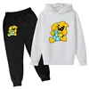 Kids Mike Dog Print Spring Autumn Cute Pullover Hoodie+Pants 2pcs Tracksuits 2-13 Years Boys Girls Casual Outfits Children Sets 5