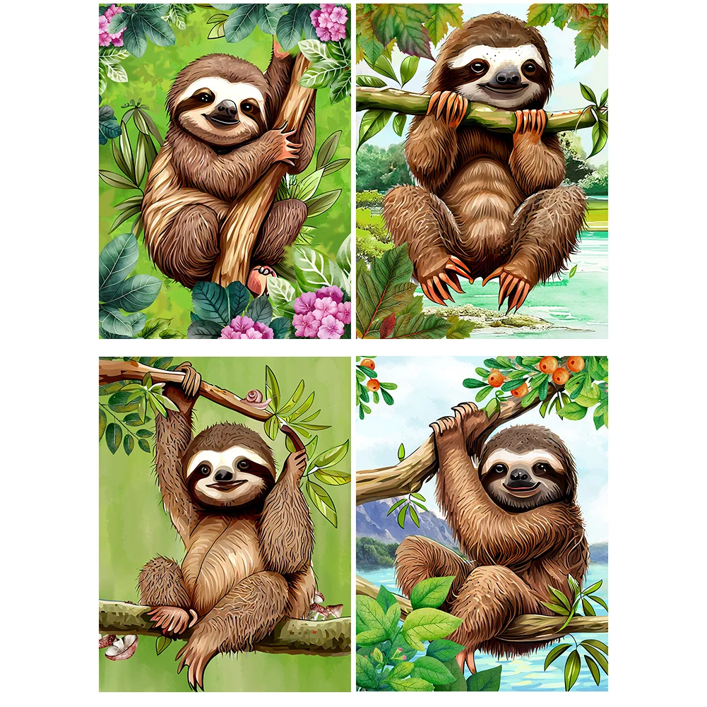 Diamond Painting Cartoon Sloth  Diamond Painting Adults Sloth - Diamond  Painting Cross Stitch - Aliexpress