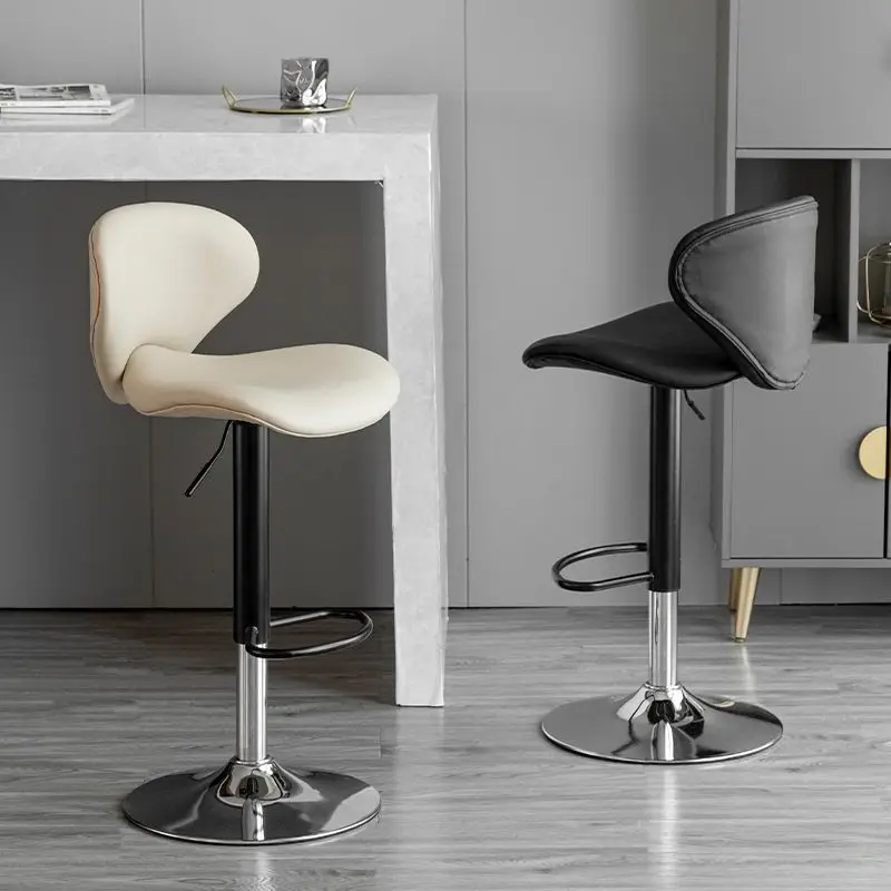 EE1019 Modern bar chair, simple backrest, wrought iron, light luxury, front bar, fashionable high stool