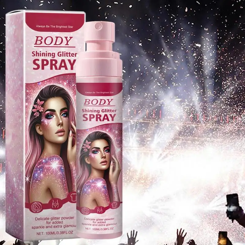 Shimmery Spray Shiny Glitter Spray Hair Shimmery Glitter Spray Hair And Body Washable Temporary Hair Body Glitter Color Spray 4