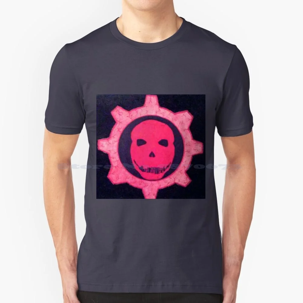 Maglietta 100% Cotone Tee Gear Gears War Pastel Skull