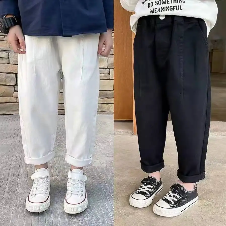 남아 용수철 가을 어린이 작업복 바지, 어린이 옷, 느슨한 잘 생긴 바지, 십대..