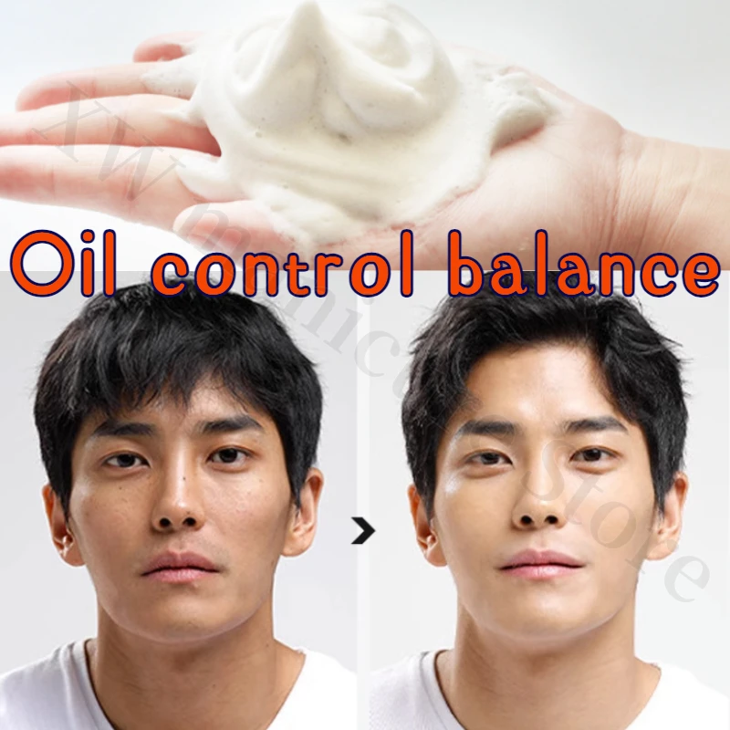 Men's Facial Cleanser Brightens Skin Tone Refreshes Oil Controls Hydration Moisturizes Deep Cleanses and Removes Blackheads