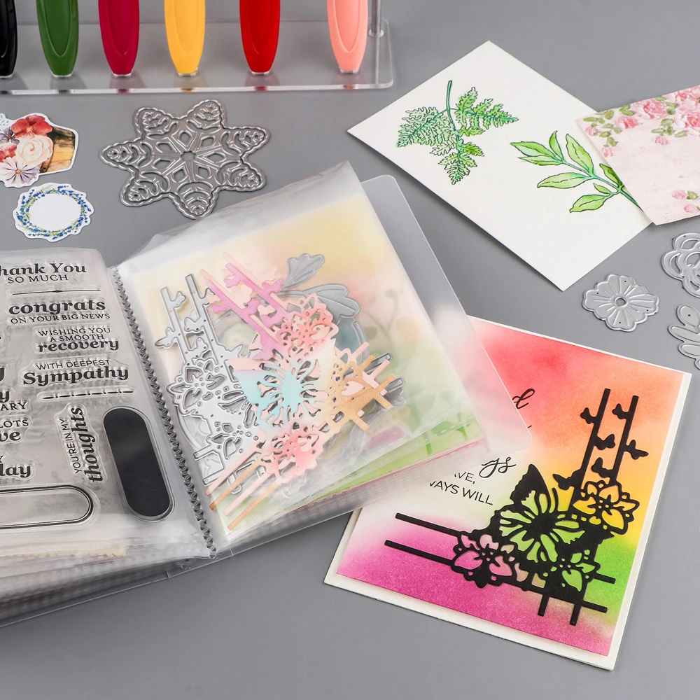 A6 Size Clear Sticker Photo Storage Album With 40 Pages Booklet Book Binder Stamp Cutting Dies Storage Book Organizer Folder