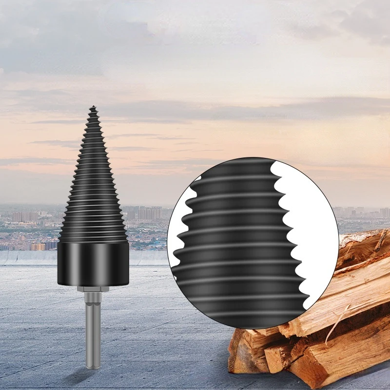 32/42mm Wood Drill Bit Twist Firewood Splitting Drill Bit Wood Splitter Screw Cones Bit Square Round Hexagonal For Hammer Drill