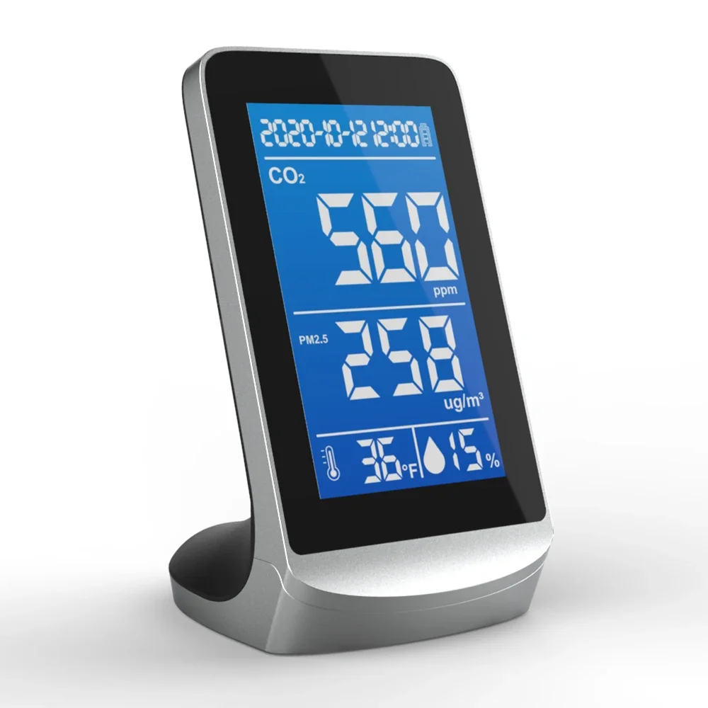 

CO2 meter detector Carbon dioxide detector air quality pollution monitor PM2.5 tester Test PM2.5 / HCHO PM10 HCHO co2 tester