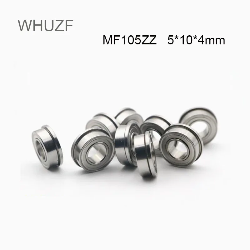 

WHUZF Free Shipping 10/20/50PCS MF105ZZ Flange Bearing 5x10x4 mm ABEC-3 Miniature Flanged MF105 Z ZZ Ball Bearings
