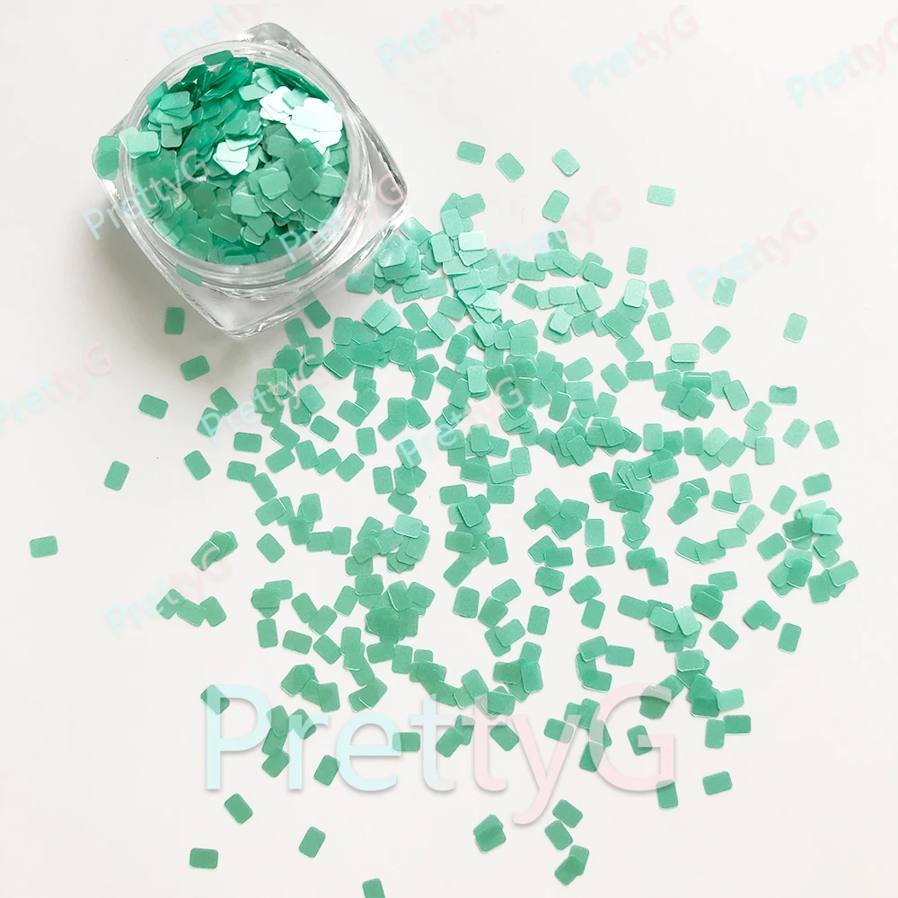 PrettyG – boîte de paillettes rectangulaires arrondies CR 3mm, paillettes colorées en forme de macaron, opalescentes, pour bricolage, accessoires de décoration pour Nail Art en Gel 1
