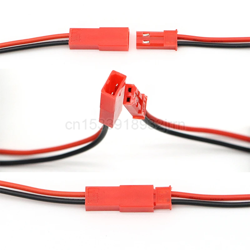 10 sztuk JST 2Pin 10CM 15CM 20CM męskie przewód przyłączeniowy 2P wtyczka Jack DIY kabel elektryczny do RC BEC bateria zabawki 22AWG czerwony