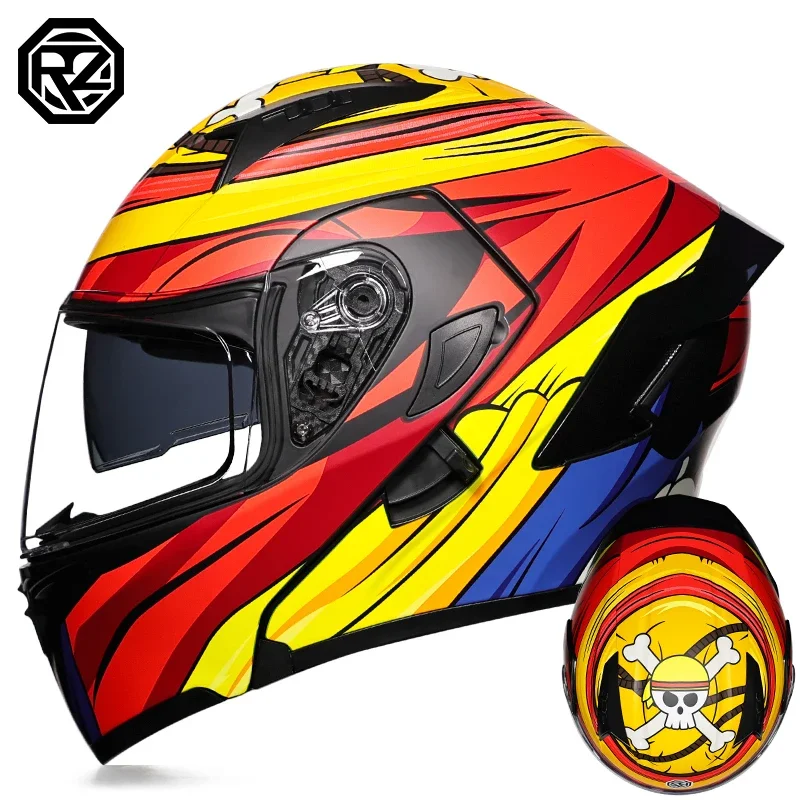 thumbnail image 1 of Casco integral para motocicleta con doble visera y Bluetooth, nuevo casco estándar nacional para hombres y mujeres, 1 of 5
