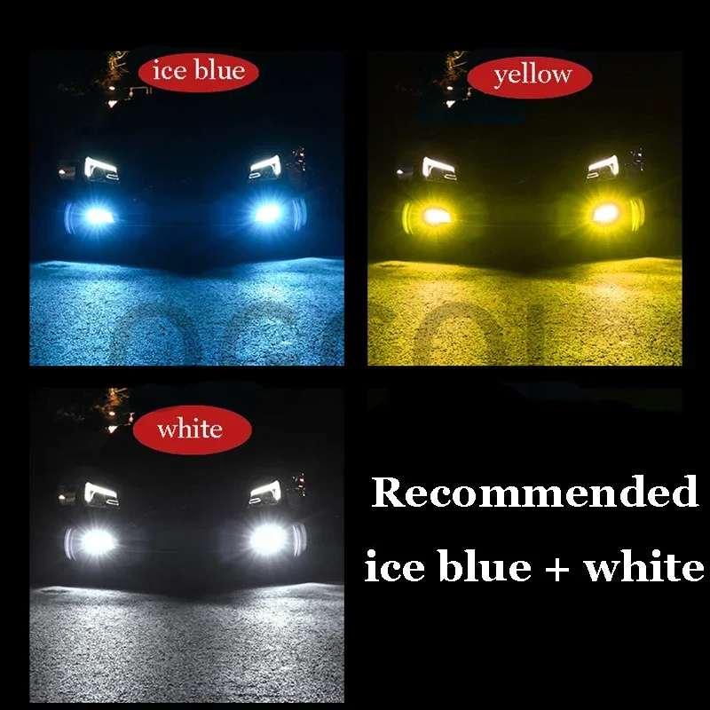 Dual Colors 3000K Yellow 6000K White Switchback H11 H8 H9 9005 HB3 9006 HB4 H7 H1 H3 880 881 LED Car Fog Light Auto Foglamp 2PCS