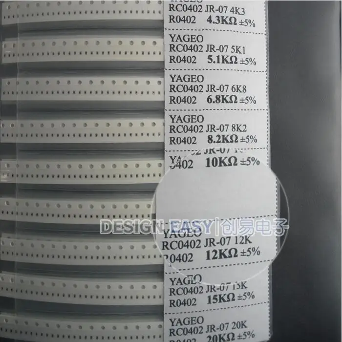 0402 resistor Hybrid practical mounted Resistance 63type Capacitance 17type Capacitor 0.1uF Electronic Components Sample Book