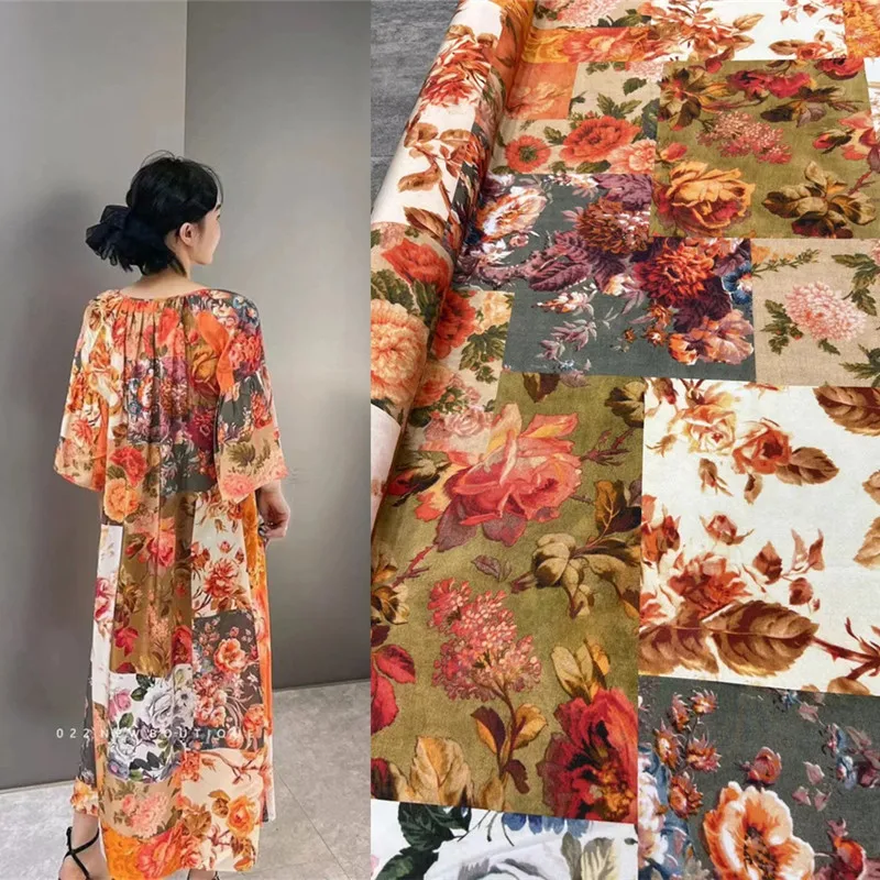 

Индивидуальная строчка контрастный цвет принт стрейч крепдешин дышащее платье широкие брюки шелковая ткань атласная ткань