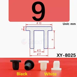 Black Silicone Rubber Hollow Stopper Plug | Sealing Caps & Dust Protectors - 5Pcs (9mm)