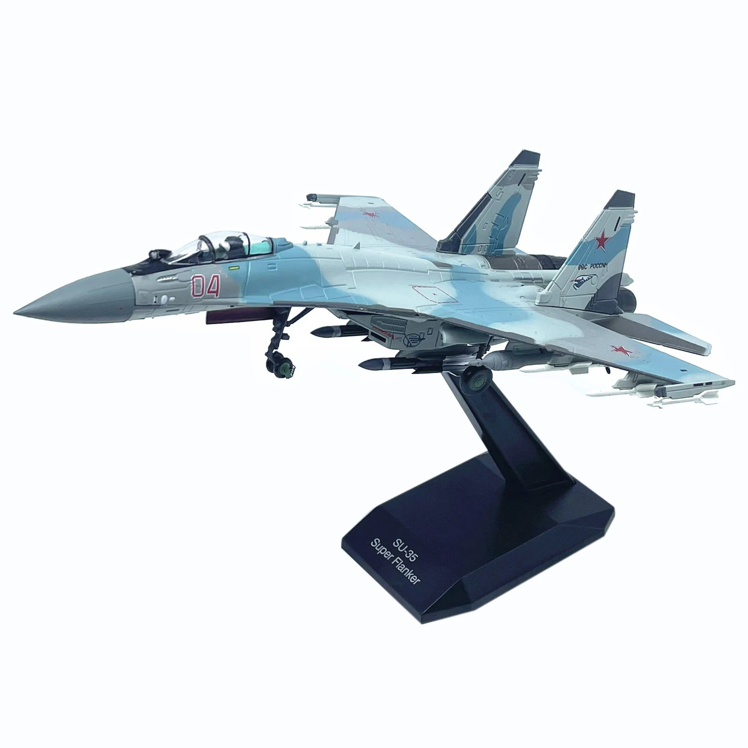 

Diecast Alloy Model of Russian SU-35 Militarized Combat Fighter Aircraft 1:100 Scale Toy Gift Collection Simulation Display